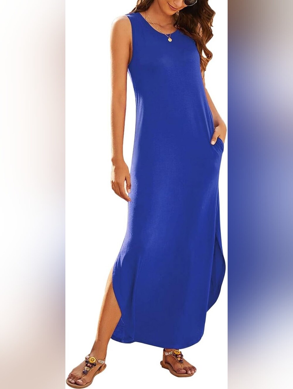 Women's Size Medium Sleeveless Blue Dress